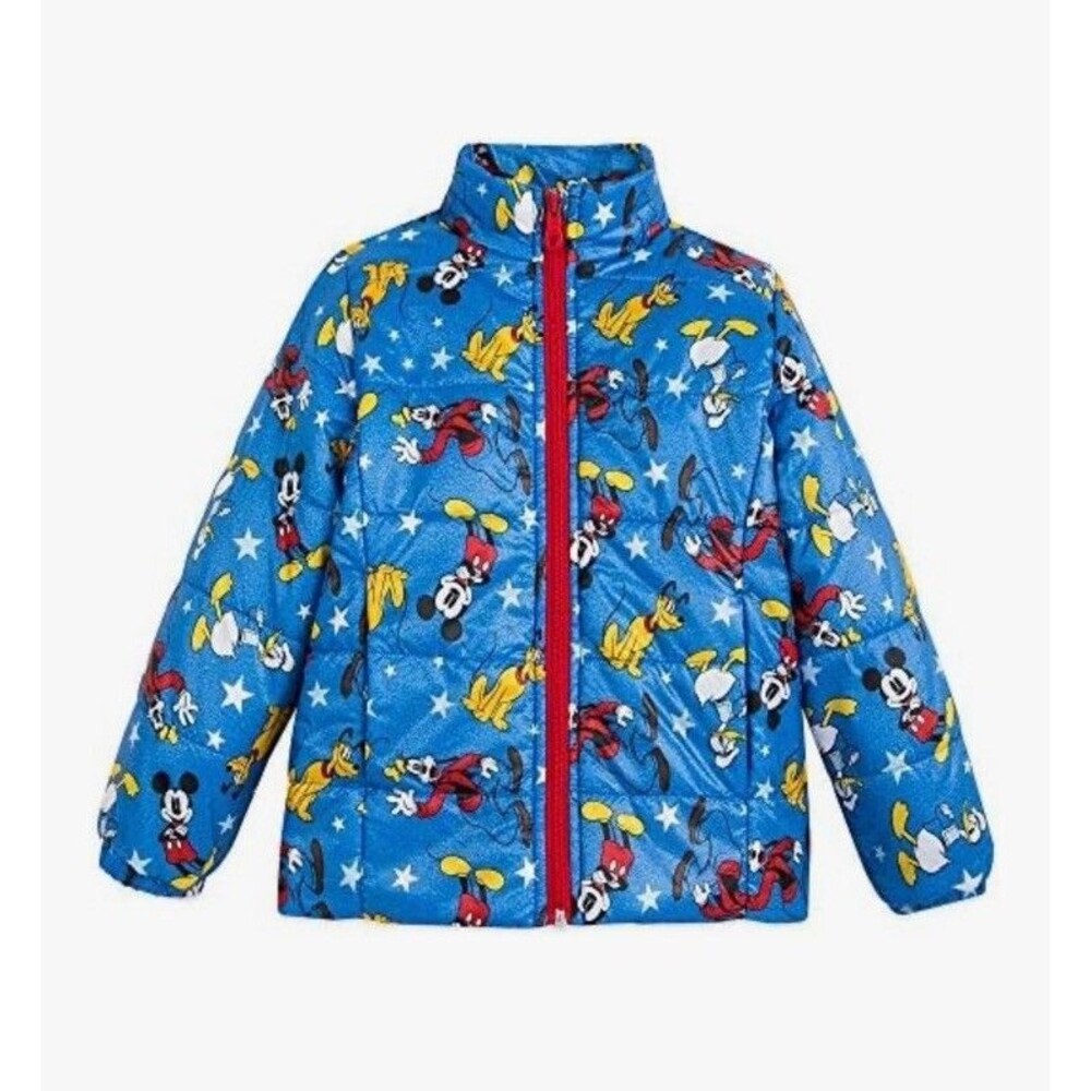 DISNEY Store Mickey Mouse Blue LightWeight Puffy Puffer Jacket Size 7/8